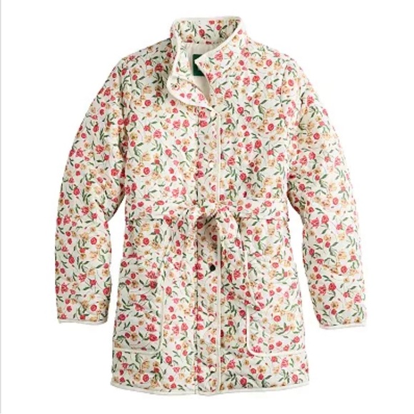 NWT - Draper James RSVP Quilted Floral Tie-Waist Jacket - Picture 3 of 11